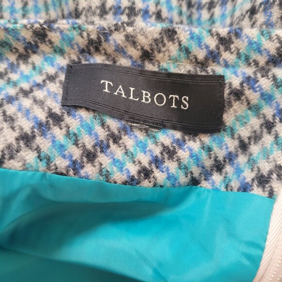 Talbots Wool Blend Plaid Skirt With Zipper Pockets L - Picture 2 of 5